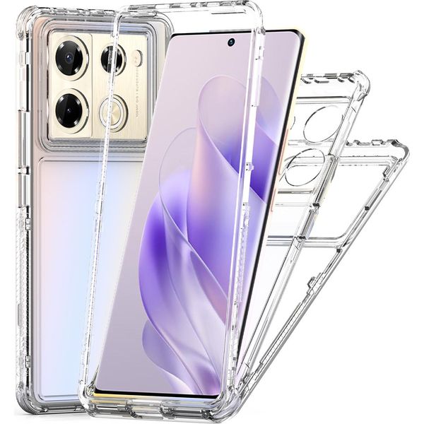 Custodia Trasparente Per Infinix Note 40 Pro 5G/Note 40 Pro+, Custodia Antiurto In Tpu E Pc Ibrida Trasparente-image