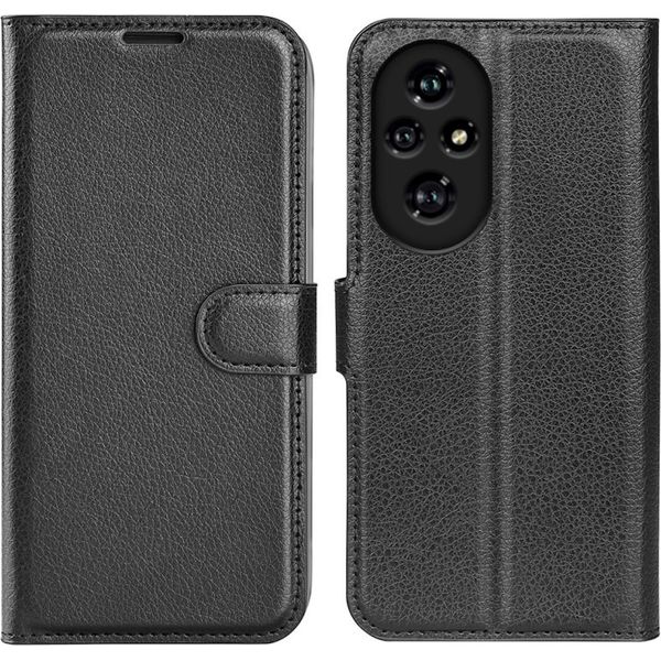 Per Honor 200 Pro Smart Cellulare Custodia Nera Custodia In Pelle Finta Cover Case Book-image
