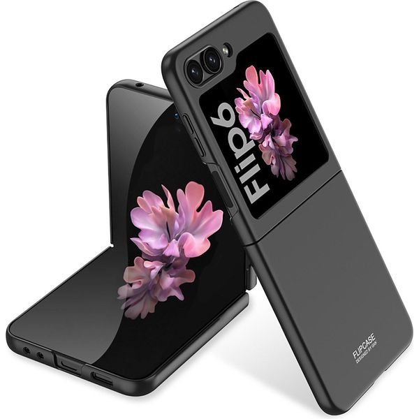 Custodia Per Samsung Galaxy Z Flip 6 / Z Flip 7 Fe, Sottile Custodia Rigida Opaca In Pc, Resistente Alle Impronte Digitali Nera-image