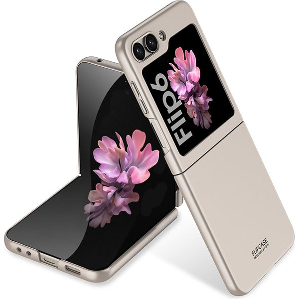 Custodia Per Samsung Galaxy Z Flip 6 / Z Flip 7 Fe, Sottile Custodia Rigida Opaca In Pc, Resistente Alle Impronte Digitali Grigio Chiaro-image