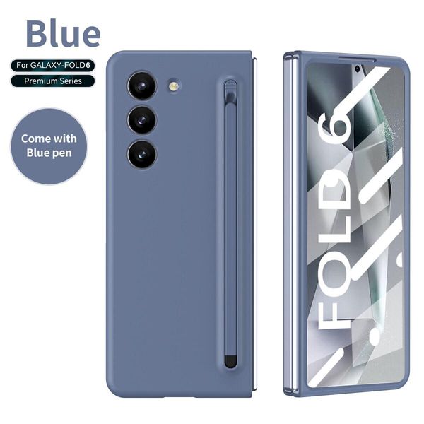 Custodia Per Samsung Galaxy Z Fold 6 Custodia Sottile Resistente Agli Urti E Ai Graffi Con Penna Integrata E Protezione Dello Schermo Blu-image