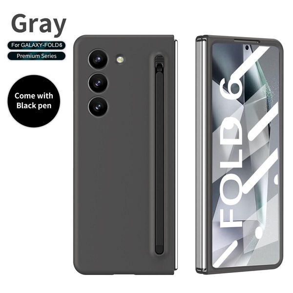 Custodia Per Samsung Galaxy Z Fold 6 Custodia Sottile Resistente Agli Urti E Ai Graffi Con Penna Integrata E Protezione Dello Schermo Grigio Scuro-image
