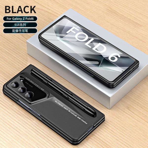 Custodia Per Samsung Galaxy Z Fold 6 Custodia Rigida Sottile In Pc Antigraffio Con Penna, Protezione Schermo Integrata Nera-image