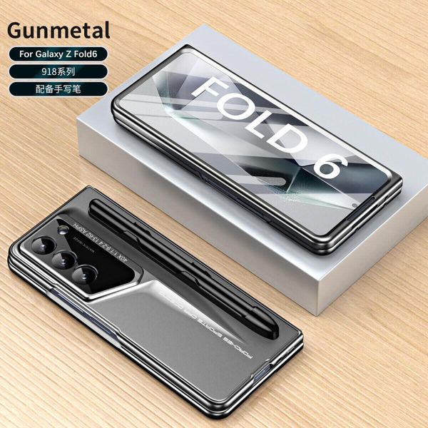 Custodia Per Samsung Galaxy Z Fold 6 Custodia Rigida Sottile In Pc Resistente Ai Graffi Con Penna, Protezione Dello Schermo Integrata Grigio-image