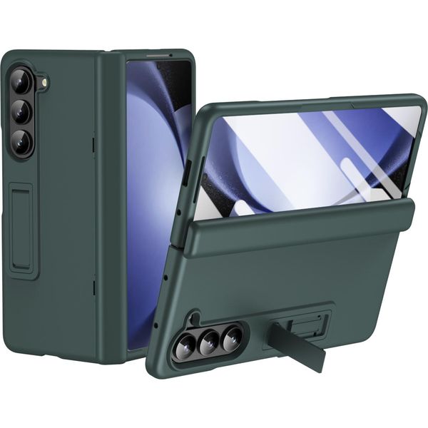 Custodia Per Samsung Galaxy Z Fold 5 Custodia Rigida Per Pc Con Protezione Della Cerniera E Protezione Dello Schermo Integrata, Verde Stand-image