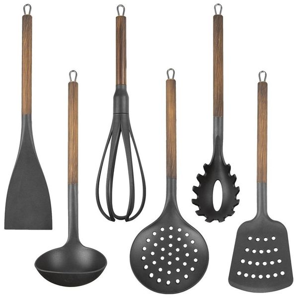 Set Di Utensili Da Cucina Orion Accessori Da Cucina Utensili Da Cucina In Legno Legno 6 Pz.-image
