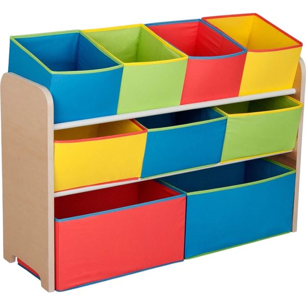 Scaffale Per Bambini Ginger Home Per Organizzare I Giocattoli Con 9 Scatole In Tessuto, 3 Livelli - Colorato-image