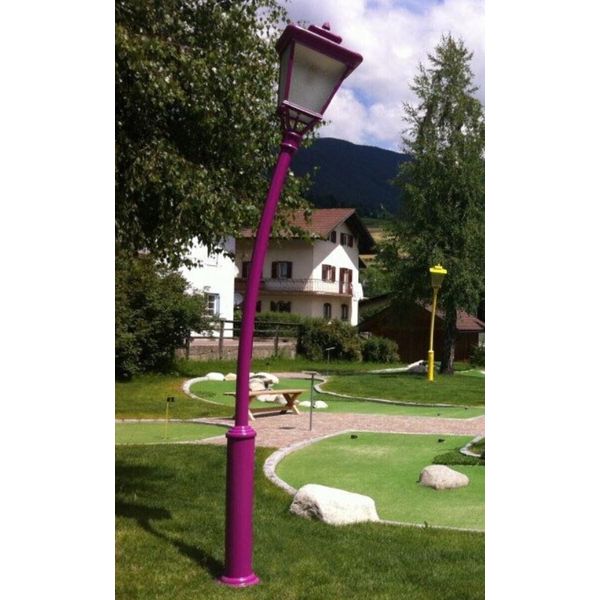 Casa Padrino Lanterna Da Giardino In Stile Liberty Viola H. 353,5 Cm - Illuminazione Per Esterni-image