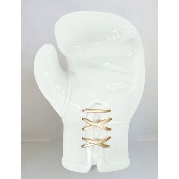 Casa Padrino Guanto Da Boxe Decorativo Xxl Bianco / Oro H. 120 Cm - Decorazione Per Il Soggiorno E L'ufficio-image