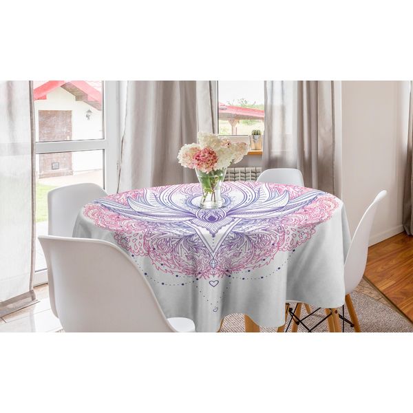 Abakuhaus Tovaglia Rotonda Mandala Arcobaleno, Loto Astratto, Tovaglia Circolare Per Sala Da Pranzo, Decorazione Cucina, 150 Cm, Multicolore-image
