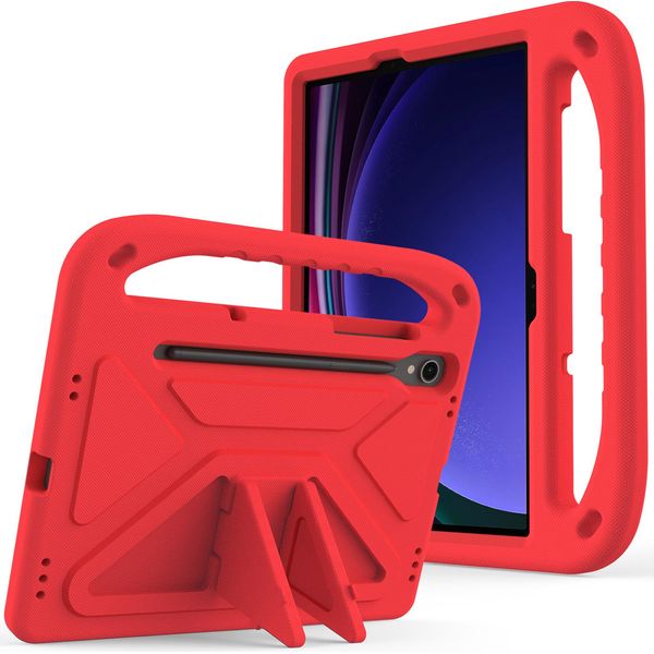Custodia Protettiva Per Samsung Galaxy Tab S7 Fe 12.4" SM-T730 / SM-T736B, Custodia Leggera In Eva Per Bambini Con Maniglia E Supporto Rosso"-image