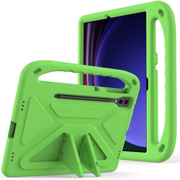 Custodia Protettiva Per Samsung Galaxy Tab S9+ 12.4" SM-X810 /SM-X816B, Custodia Leggera In Eva Per Bambini Con Maniglia E Supporto Verde"-image