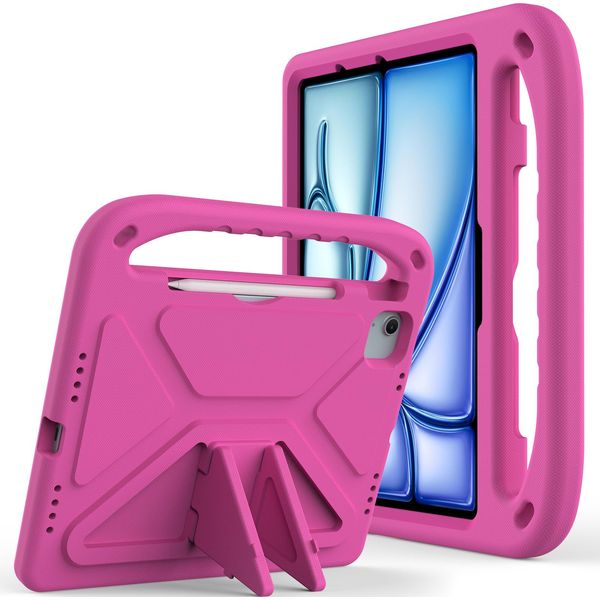 Custodia Protettiva Per Ipad Pro 11" M4 2024 Di Quinta Generazione, Leggera Custodia Per Bambini In Eva Con Maniglia E Supporto Rosa"-image