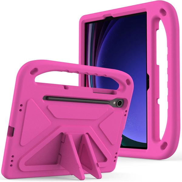 Custodia Protettiva Per Samsung Galaxy Tab S7 Fe 12.4" SM-T730 / SM-T736B, Custodia Leggera In Eva Per Bambini Con Maniglia E Supporto Rosa"-image