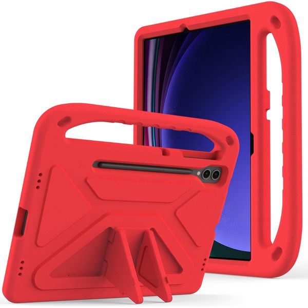 Custodia Protettiva Per Samsung Galaxy Tab S9 Fe+ 12.4" SM-X610 /SM-X616B, Custodia Leggera In Eva Per Bambini Con Maniglia E Supporto Rosso"-image