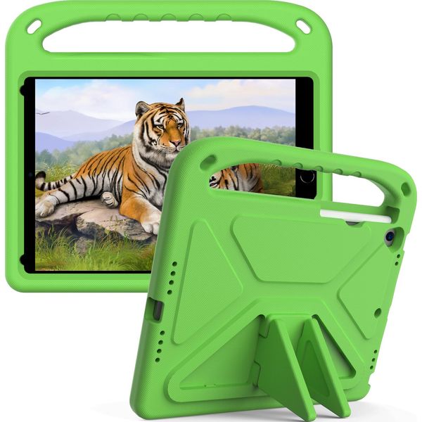 Custodia Protettiva Per Ipad 9Th Gen/ 8Th Gen/ 7Th Gen, Ipad 10,2" 2021/2020/2019, Custodia Leggera In Eva Per Bambini Con Maniglia E Supporto Verde"-image