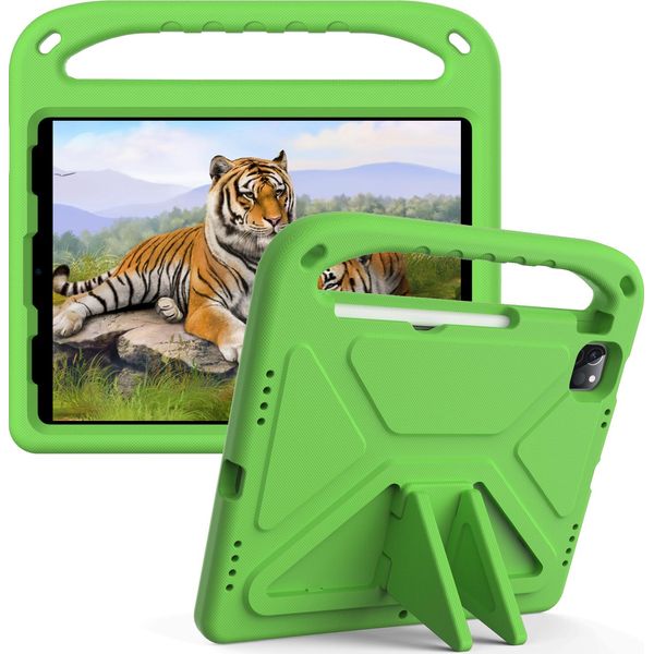 Custodia Protettiva Per Ipad Air 5 /Air 4 /Ipad Pro 11 2022/2021/2020/2018, Ipad 10,9", Custodia Leggera In Eva Per Bambini Con Maniglia E Supporto Verde"-image