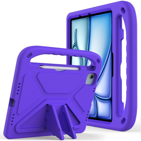 Custodia Protettiva Per Ipad Pro 11" M4 2024 Di Quinta Generazione, Leggera Custodia Per Bambini In Eva Con Maniglia E Supporto Viola"-image