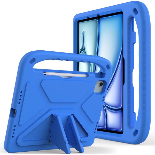 Custodia Protettiva Per Ipad Pro 11" M4 2024 Di Quinta Generazione, Leggera Custodia Per Bambini In Eva Con Maniglia E Supporto Blu"-image