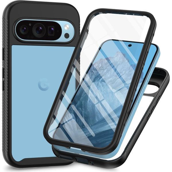 Custodia Per Google Pixel 9 Pro Xl, Paraurti Con Protezione Dello Schermo Integrata A 360° Custodia Protettiva Per Tutto Il Corpo Nero-image
