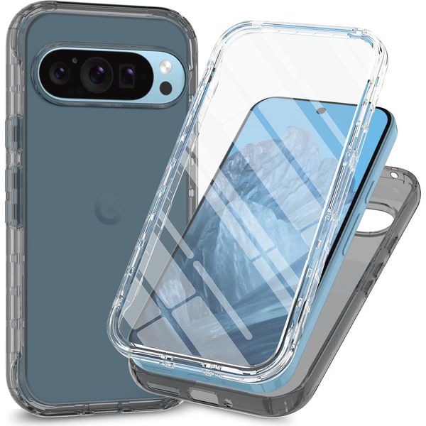 Custodia Per Google Pixel 9 / Pixel 9 Pro, Paraurti Con Protezione Dello Schermo Integrata A 360° Custodia Protettiva Per Tutto Il Corpo Grigio-image