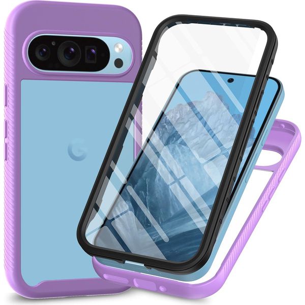 Custodia Per Google Pixel 10 Pro Xl, Paraurti Con Protezione Dello Schermo Integrata A 360° Custodia Protettiva Per Tutto Il Corpo Viola-image