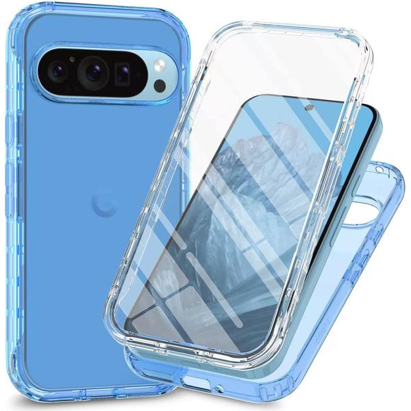 Custodia Per Google Pixel 10 / Pixel 10 Pro, Paraurti Con Protezione Dello Schermo Integrata A 360° Custodia Protettiva Per Tutto Il Corpo Blu Cielo-image