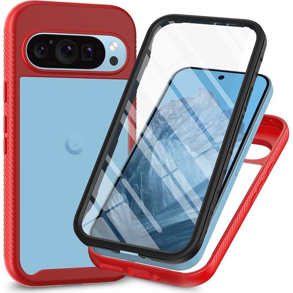 Custodia Per Google Pixel 10 / Pixel 10 Pro, Paraurti Con Protezione Dello Schermo Integrata A 360° Custodia Protettiva Per Tutto Il Corpo Rosso-image