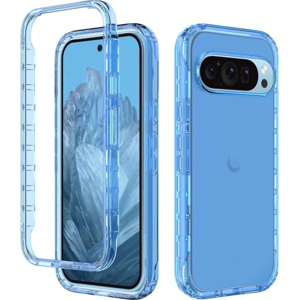 Custodia Per Google Pixel 10 / Pixel 10 Pro, Copertura Posteriore Trasparente Ibrida, Robusto Paraurti In Tpu, Custodia Antiurto Blu Cielo-image