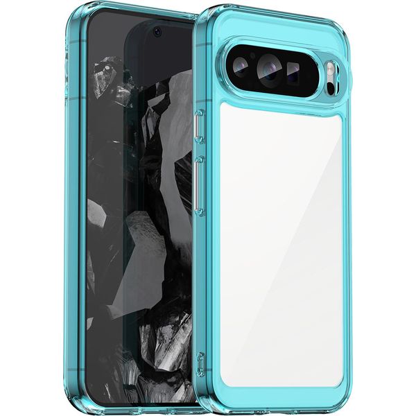 Custodia Per Google Pixel 10 Pro Trasparente, Antiurto Custodia Protettiva In Silicone Tpu Azzurro-image