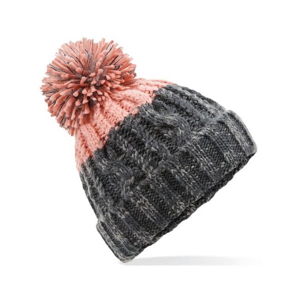 Beechfield - Uomo/Donna Unisex Beanie Apres BC4708 (Taglia Unica) (Grigio Grafite/Rosa)-image