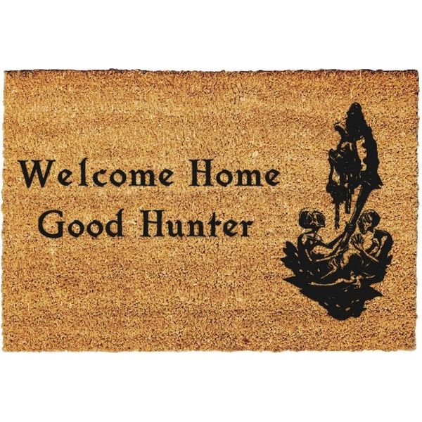 Zerbino Welcome Home Good Hunter | Zerbino Bloodborne | Regali Per Giocatori | Zerbino Per Giocatori | Regalo Di Inaugurazione Casa | Regalo Per Geek-image
