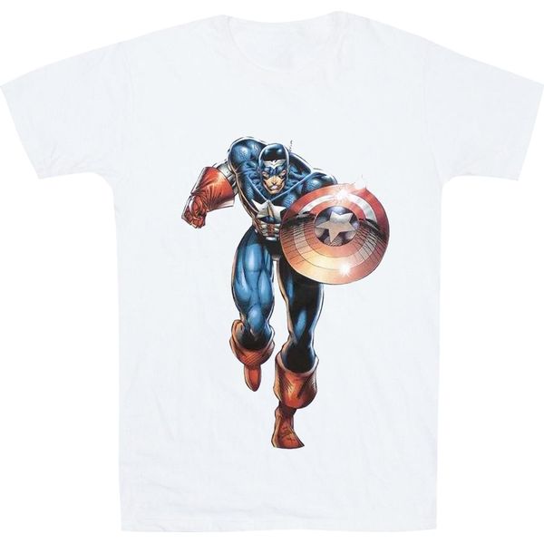 Captain America - Maglietta Da Uomo/Donna Unisex RO11366 (M) (Bianco)-image