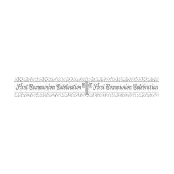 Bandiera, Plastica, Prima Comunione SG28532 (Taglia Unica) (Argento/Bianco)-image