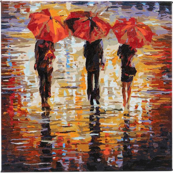 Craft Buddy Quadro Numerico Su Telaio, 30 X 30 Cm, Set Artistico Fai Da Te Sotto La Pioggia-image