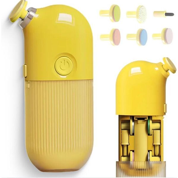 Twinky - Set Per La Cura Delle Unghie Del Bambino - Lima E Tagliaunghie Elettrico - Tagliaunghie Per Bambini - 6 Testine Di Affilatura-image