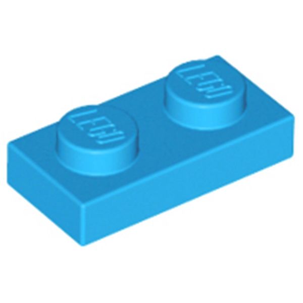 Lego® 100X 1X2 Piastre 3023 - Piastra Dunkles Azurblau - Azzurro Scuro-image