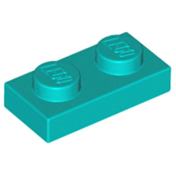 Piastre Lego® 1X 1X2 3023 - Piastra Dunkles TüRkies - Turchese Scuro-image