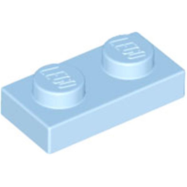 Lego® 10X 1X2 Piatti 3023 - Piatto Helles Hellblau - Azzurro Brillante-image