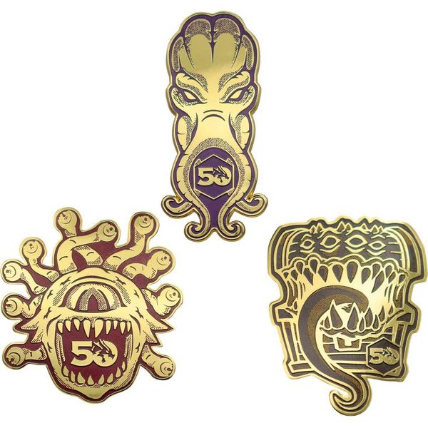 Zestaw Odznak Dungeons & Dragons 50-Lecie - Beholder, Mind Flayer, Mimic-image