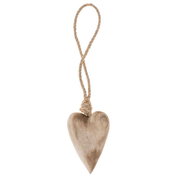 Decorazione Da Appendere In Legno A Forma Di Cuore In Legno Bianco 7X2X10-29 Cm-image