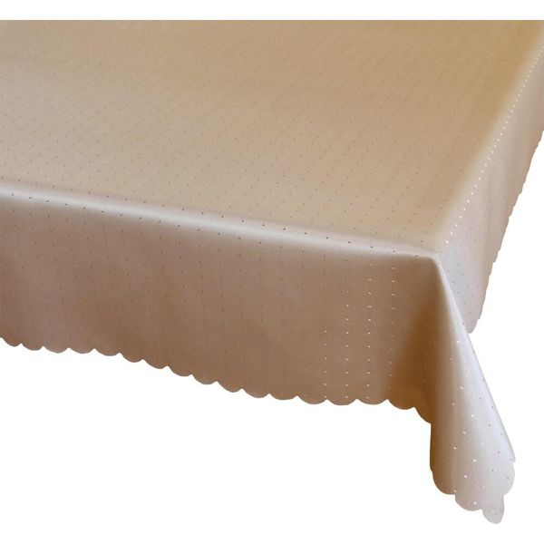 Tovaglia Stella Bordo Smerlato Poliestere Unicolore Marrone 130 X 225 Cm-image