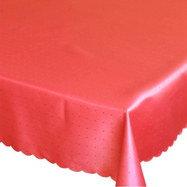 Tovaglia Stella Bordo Smerlato Monocolore Poliestere Rosso 130 X 170 Cm-image
