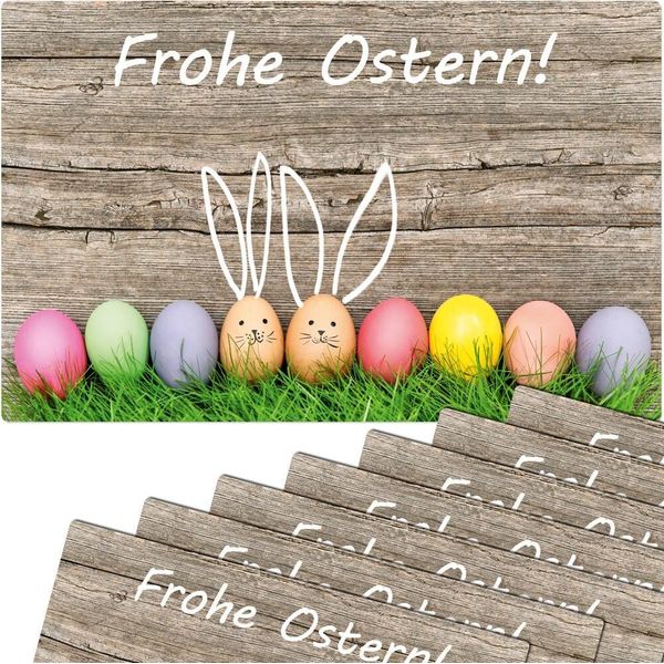 Set Di 8 Tovagliette Lavabili Happy Easter Coniglietti Di Pasqua-image