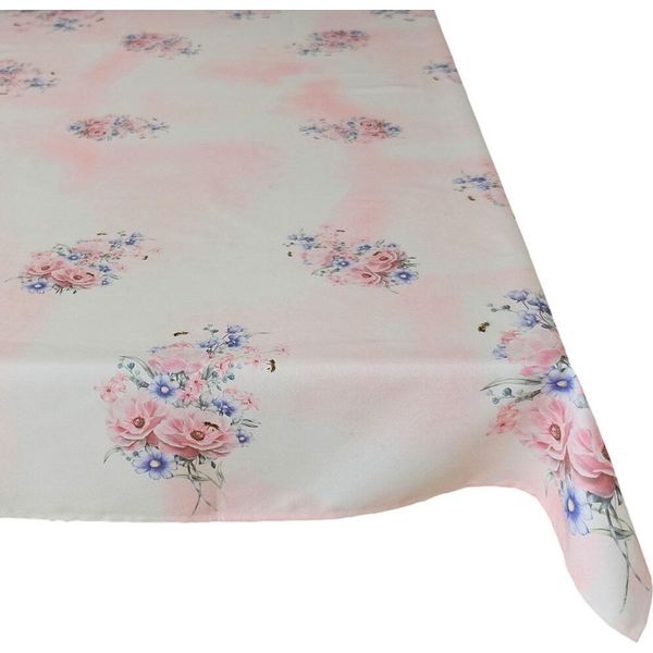 Tovaglia Fiori Colori Pastello Rosa Stampa Colorata 130X170 Cm-image