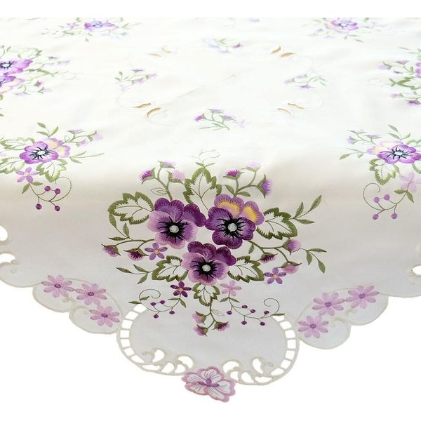 Tovaglia Elke Pansy Viola In Poliestere 85 X 85 Cm-image