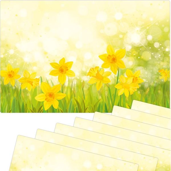 Set Di 8 Tovagliette Lavabili Con Fiori Pasquali Di Primavera-image