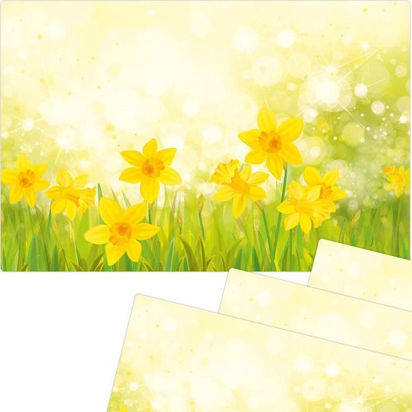 Set Di 4 Tovagliette Lavabili Con Fiori Primaverili Di Pasqua-image