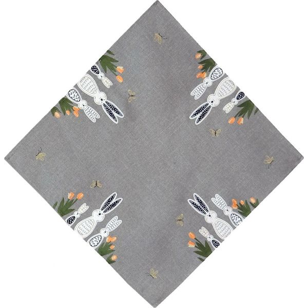 Tovaglia Andrea Ricamo Appliqué Coniglietto Pasquale Poliestere 85 X 85 Cm-image