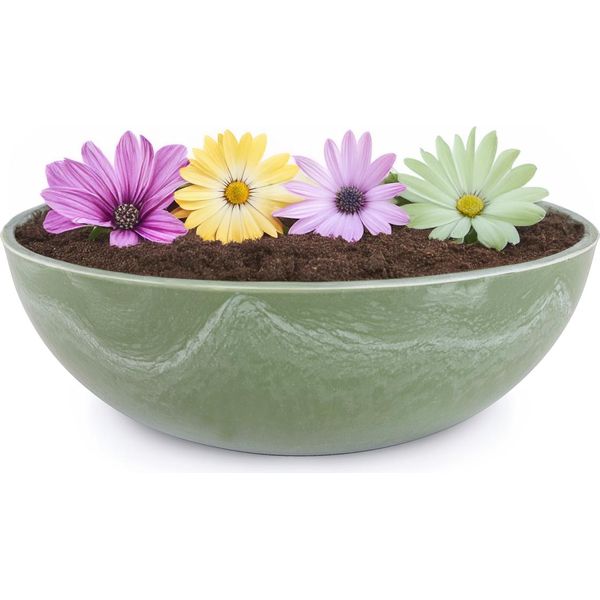 Fioriera Per Esterni Ciotola Decorativa Rotonda Verde Vintage 25 Cm-image